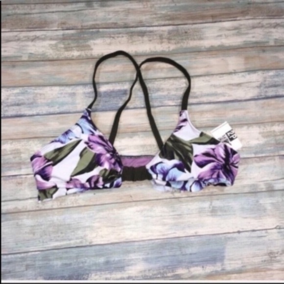 Mossimo Purple Floral Bikini Top - Picture 2 of 4
